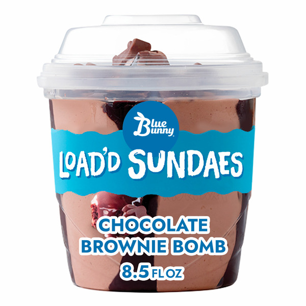 Ice Cream, Novelties & Ice Blue Bunny Load'd Sundaes Chocolate Brownie Bomb Cup hero