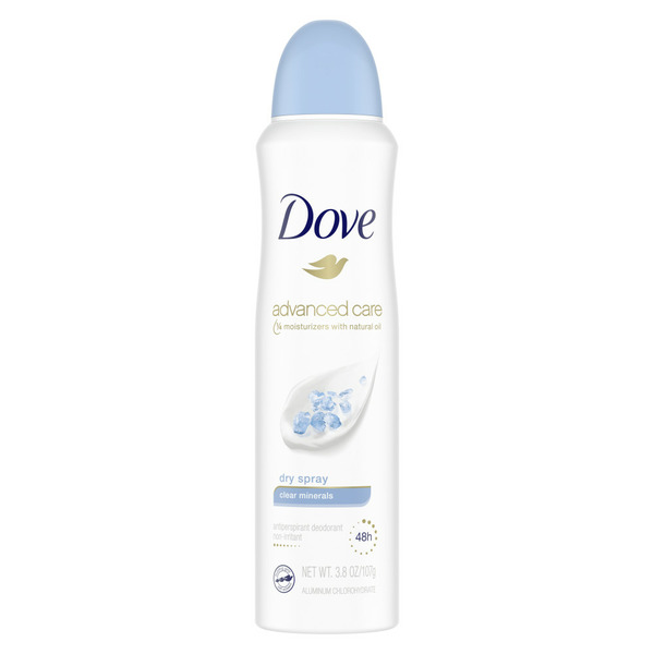 Deodorants Dove Dry Spray Antiperspirant Deodorant Clear Minerals, hero