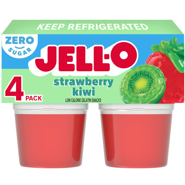 Refrigerated Pudding & Desserts Jell-O Strawberry Kiwi Sugar Free Refrigerated Gelatin hero