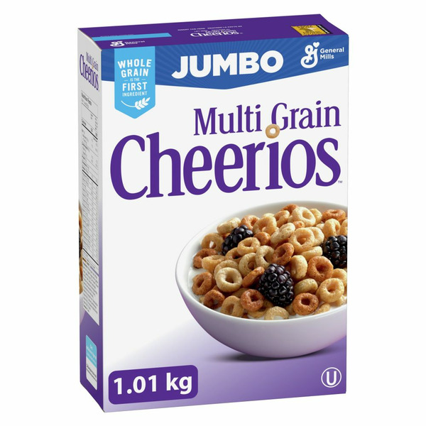 Cereal Cheerios Multi Grain Breakfast Cereal, Jumbo Size, Whole Grains hero