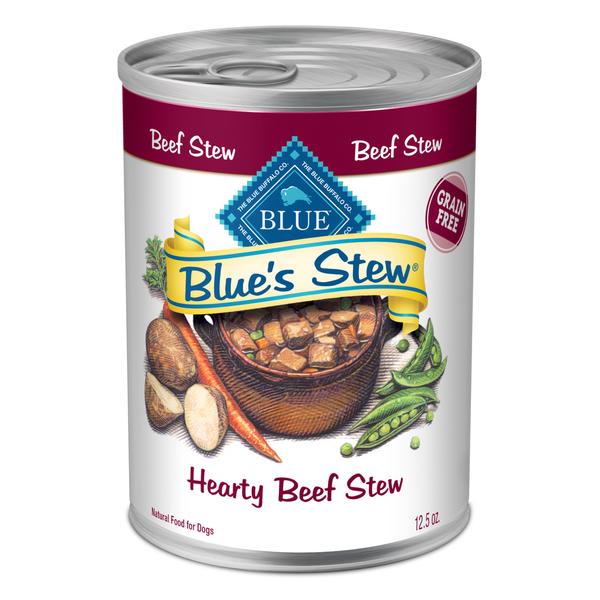 Water, Seltzer, Sparkling Water Blue Buffalo Blue's Stew Natural Adult Wet Dog Food, Beef Stew hero