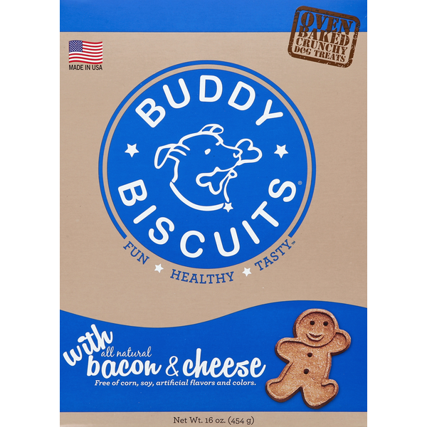 Dog Food & Care Buddy Biscuits Dog Treats, with Bacon & Cheese hero