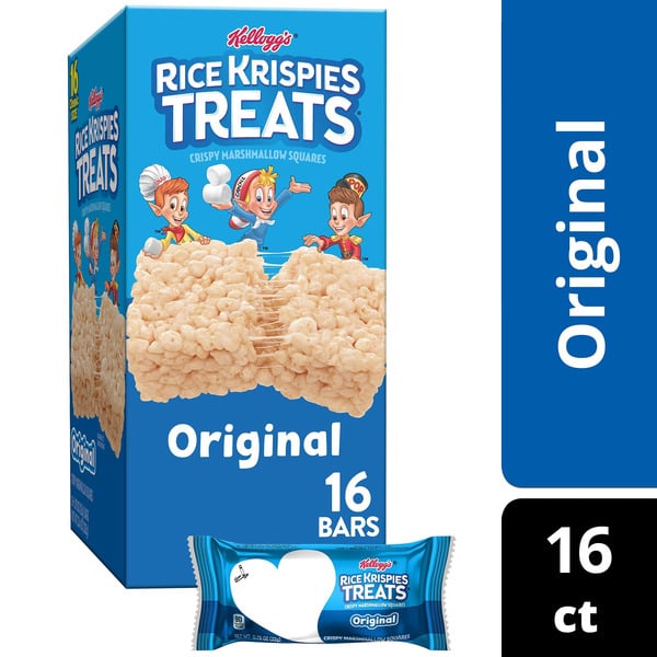 Breakfast Bars & Pastries Kellogg's Rice Krispies Treats Crispy Marshmallow Squares, Kids Snacks, Snack Bars, Original hero