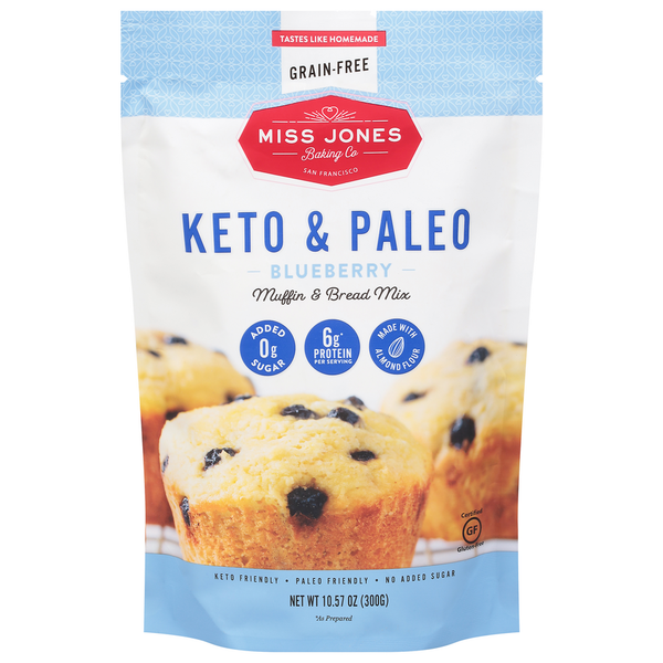 Miss Jones Baking Co. Muffin & Bread Mix, Keto & Paleo, Blueberry hero