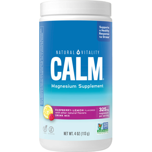 Vitamins & Supplements Natural Vitality CALM Raspberry Lemon Flavored Magnesium Supplement Drink Mix hero