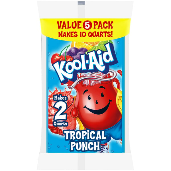 Cocoa & Drink Mixes Kool-Aid Unsweetened Tropical Punch Powdered Soft Drink Mix hero