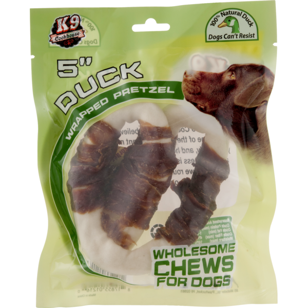 Dog Food & Care K-9 Cookhouse Duck Wrapped Pretzel 5" hero