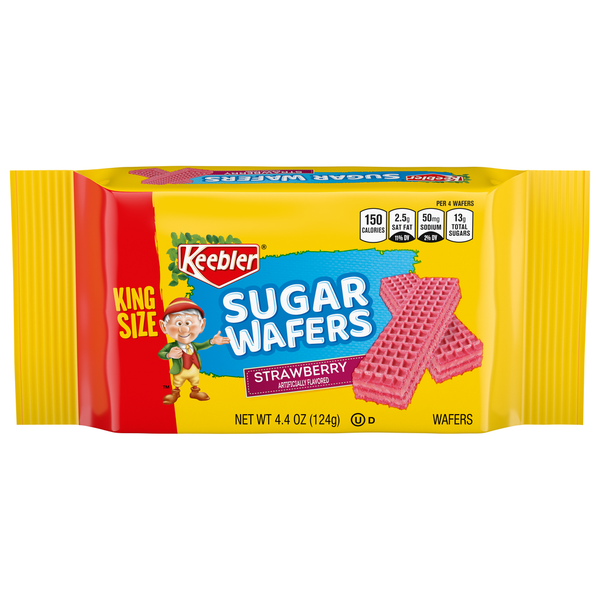 Cookies & Cakes Keebler Sugar Wafers, Strawberry, King Size hero