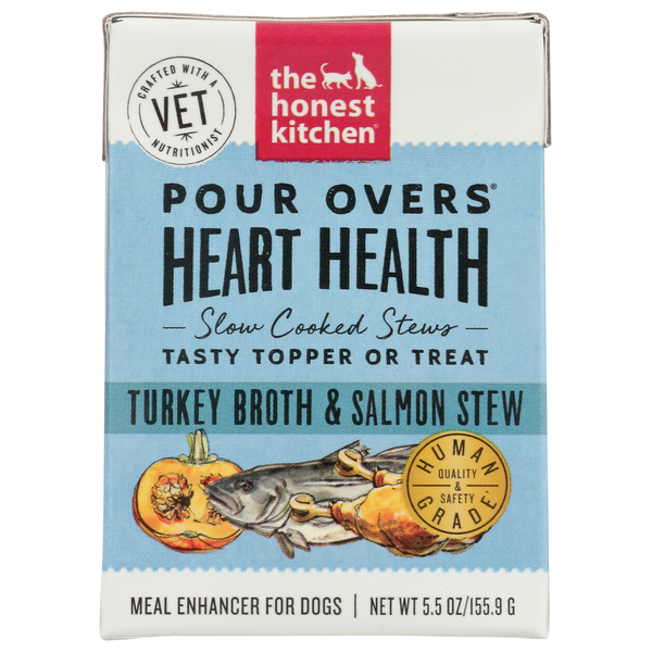 The Honest Kitchen Functional Pour Overs Heart Health - Turkey & Salmon Stew Dog Food Topper 5.5 Oz hero