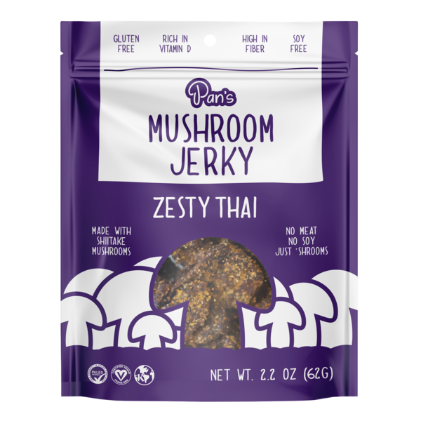 Popcorn & Jerky Pan's Mushroom Jerky Zesty Thai Mushroom Jerky hero