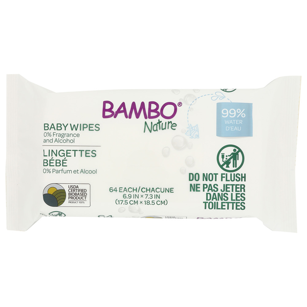 Baby Bath & Body Care Bambo Nature Baby Wipes 99% Water hero