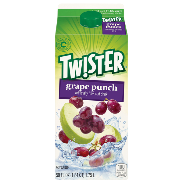 Refrigerated Twister Flavored Drink, Grape Punch hero