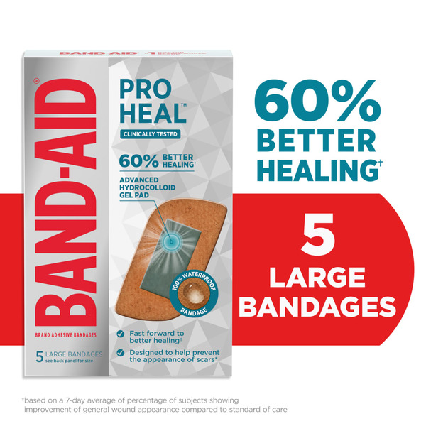 BAND-AID Large Pro Heal Bandages + Hydrocolloid Pads hero