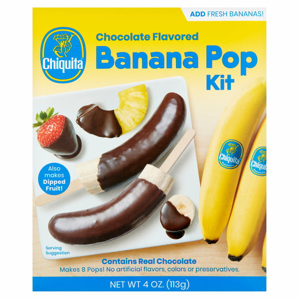 Ice Cream Toppings Chiquita Chocolate Flavored Banana Pop Kit hero