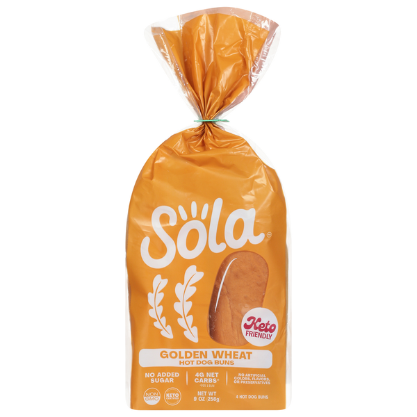 Buns & Rolls SOLA Hot Dog Buns, Golden Wheat hero