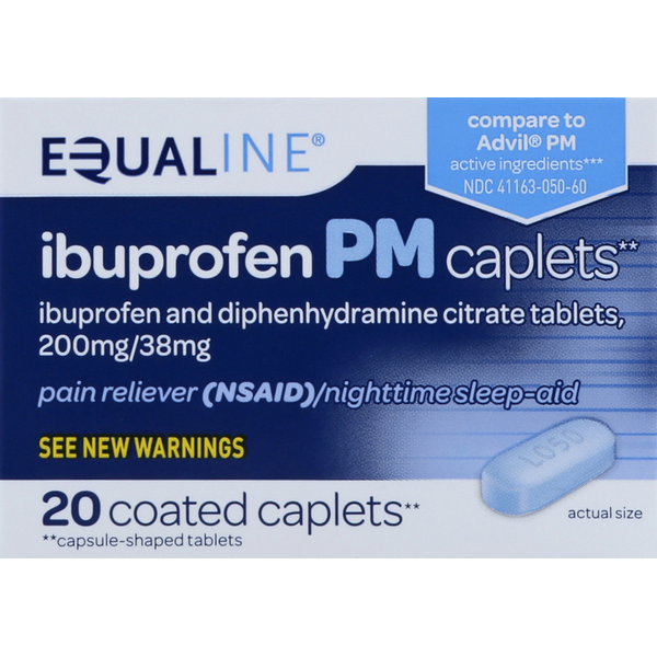 Cold, Flu & Allergy Equaline Ibuprofen PM, Coated Caplets hero