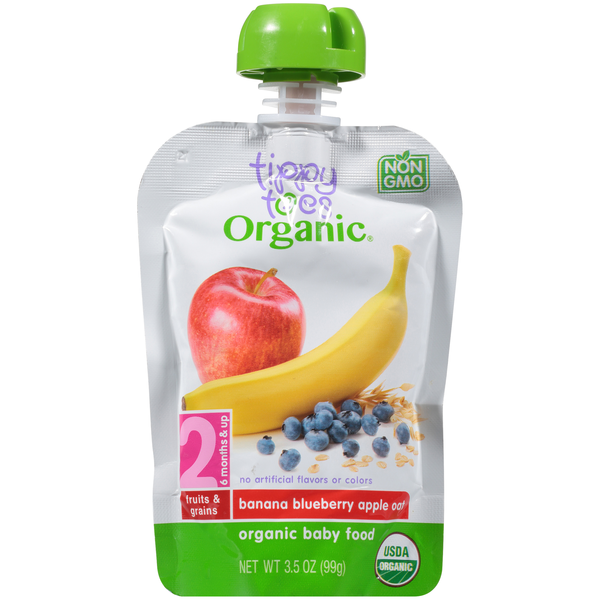 Tippy Toes Banana Blueberry Apple Oat Organic Baby Food hero