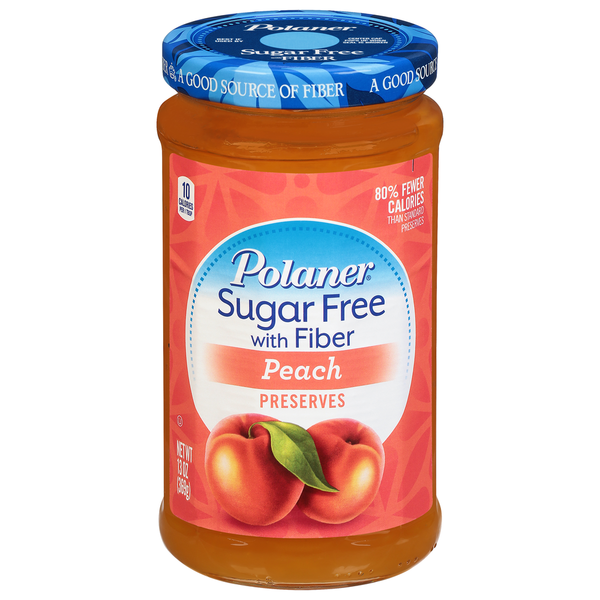 Spreads Polaner Preserves, Sugar Free with Fiber, Peach hero