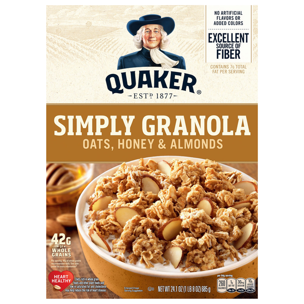 Cereal & Granola Quaker Simply Granola, Oats Honey & Almonds hero