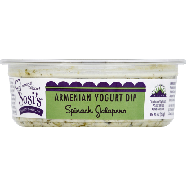 Preserved Dips & Spreads Sosi's Healthy Pleasures Yogurt Dip, Armenian, Spinach Jalapeno hero