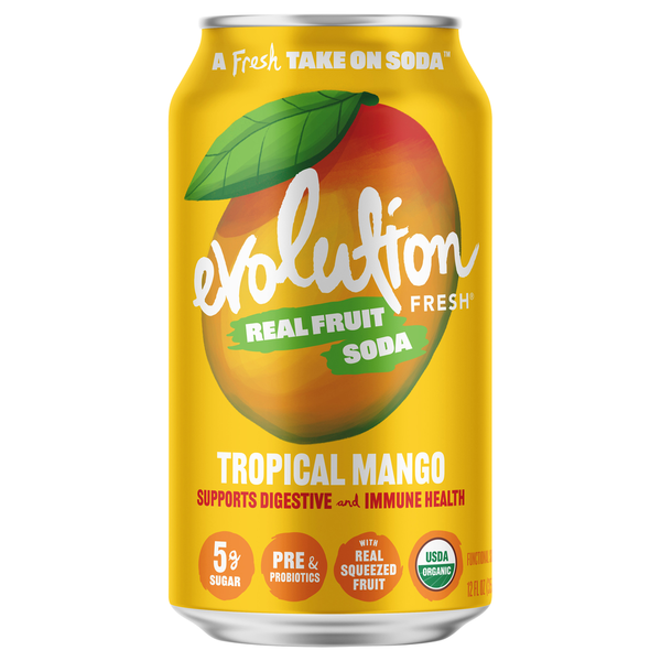 Soft Drinks Evolution Soda, Functional, Tropical Mango hero