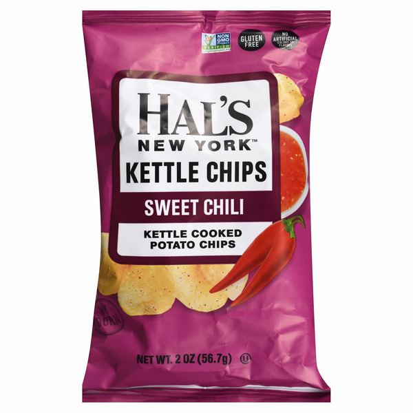 Chips & Pretzels Hal's New York Seltzer Sweet Chili Kettle Cooked Potato Chips hero