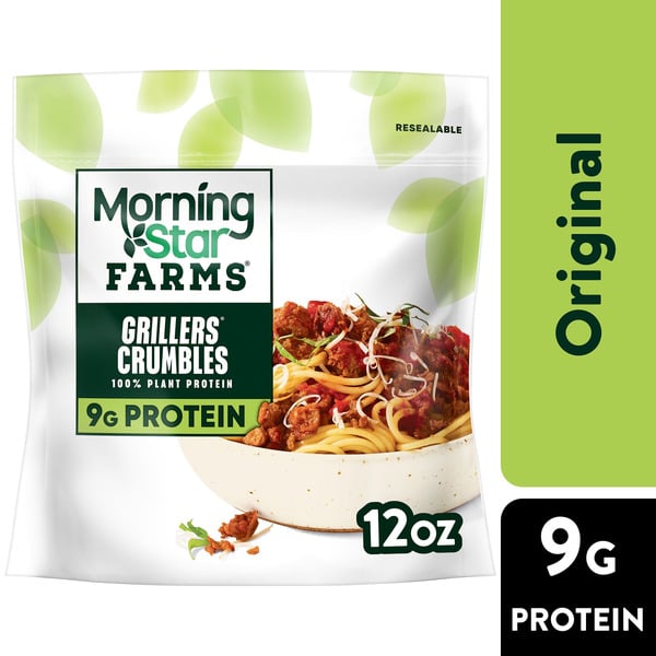 Frozen Meals MorningStar Farms Meal Starters Plant Based Vegan Crumbles, Vegan Meat, Frozen Meal Starter, Grillers hero