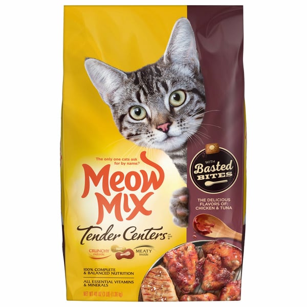 Dry Cat Food Meow Mix Cat Food, with Basted Bites, Chicken & Tuna hero