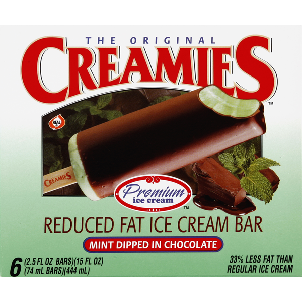 Ice Cream & Ice Creamies Ice Cream Bar, Reduced Fat, Mint Dipped in Chocolate hero