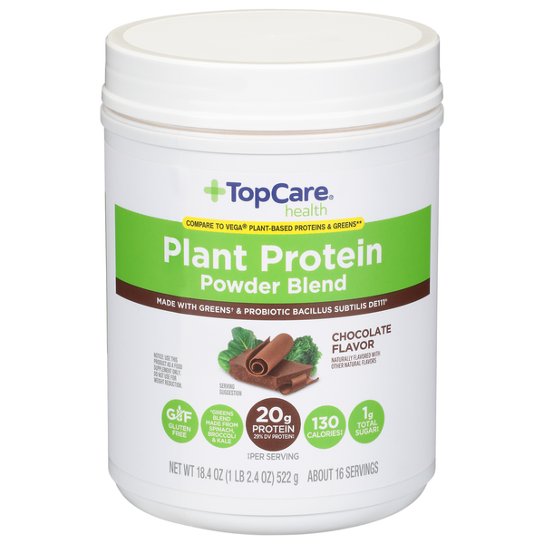 Protein & Meal Replacements TopCare Powder Blend, Plant Protein, Chocolate Flavor hero