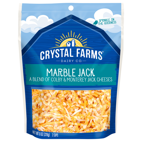 Packaged Cheese Crystal Farms Marble Jack Shredded Cheese hero