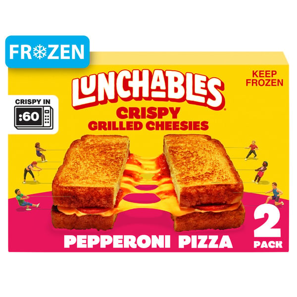 Lunchables Crispy Grilled Cheesies, Pepperoni Pizza Sandwich hero