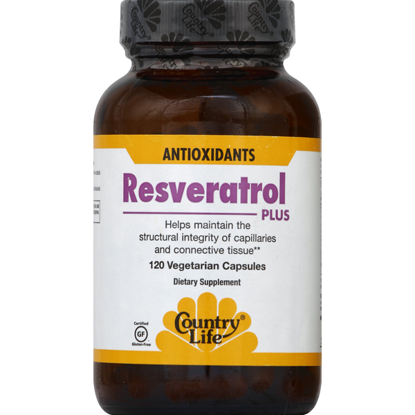 Vitamins & Supplements Country Life Resveratrol Plus, Vegetarian Capsules hero