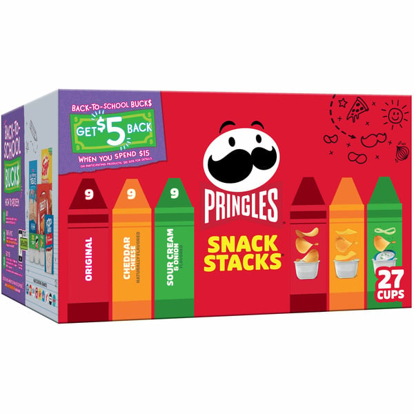 Chips & Pretzels Pringles Snack Stacks Potato Crisps Chips, Lunch Snacks, On-the-Go Snacks, Variety Pack hero