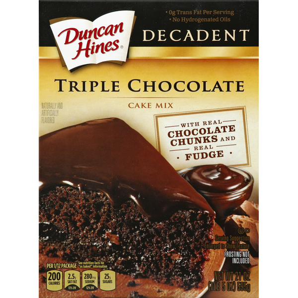 Doughs, Gelatins & Bake Mixes Duncan Hines Decadent Triple Chocolate Cake Mix hero