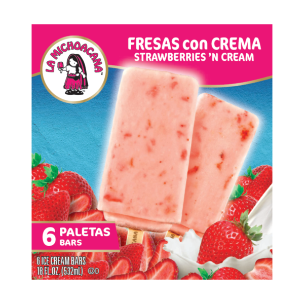 Ice Cream & Ice La Michoacana Strawberries and Cream Ice Cream Bar Paletas hero