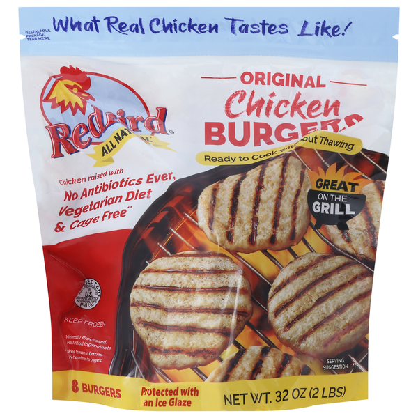 Frozen Meals Red Bird Chicken Burgers, Original hero