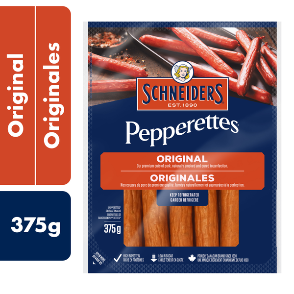 Lunch Meat Schneiders Pepperettes Sausage Sticks, Original hero