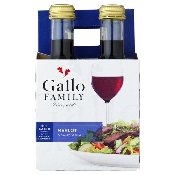 Gallo Family Vineyards Merlot Red Wine 4 Single Serve Bottles hero