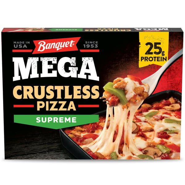 Frozen Meals Banquet Crustless Pizza, Supreme, Frozen Meal hero