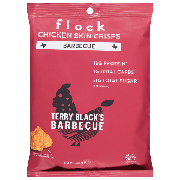 Chips & Pretzels Flock Chicken Skin Crisps, Barbecue hero