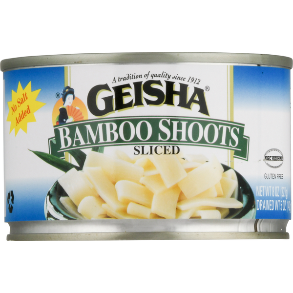 Canned & Jarred Vegetables Geisha Bamboo Shoots, Sliced hero