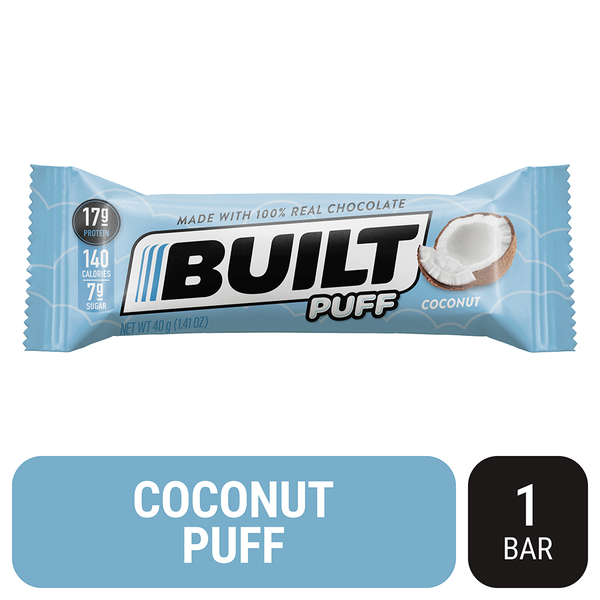 Candy & Chocolate BUILT Collagen Protein Bar, Coconut Marshmallow Puff hero