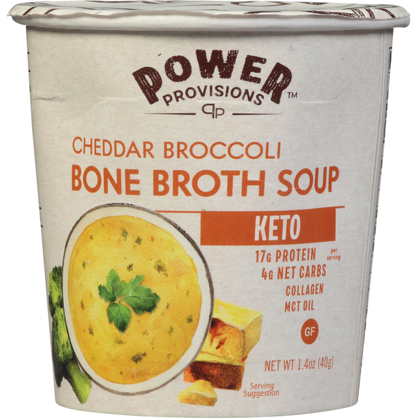 Soup, Broth & Bouillon Power Provisions Bone Broth Soup, Cheddar Broccoli hero