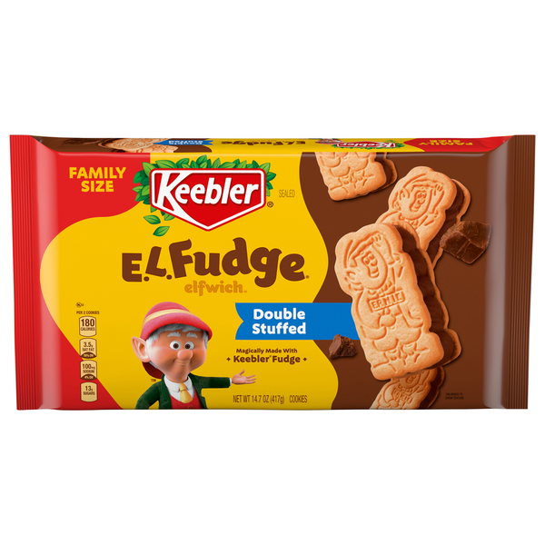 Cookies & Cakes Keebler Cookies, El Fudge, Double Stuffed, Family Size hero