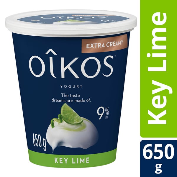 Yogurt Oikos Extra Creamy Greek Yogurt, Key Lime, 9% M.F., Value Tub hero