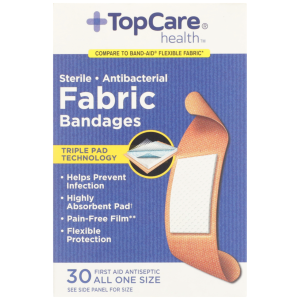 First Aid TopCare Antibacterial Fabric First Aid Antiseptic All One Size Bandages hero