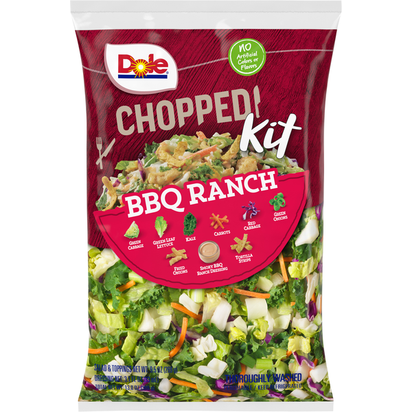 Salad Dressing & Toppings Dole Chopped Kit, BBQ Ranch hero