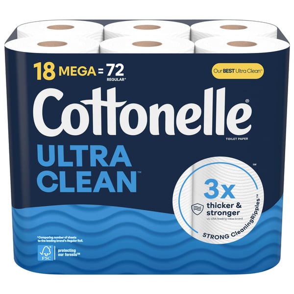 Paper Goods Cottonelle Ultra Clean Strong Toilet Paper hero