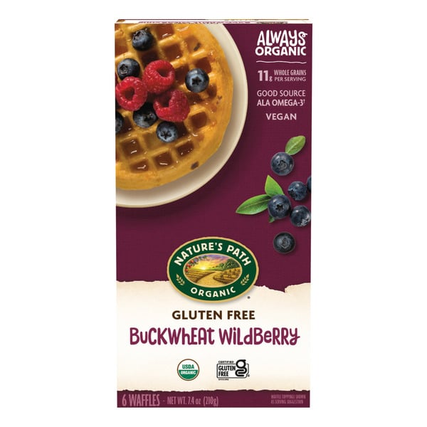 Frozen Breakfast Nature's Path Organic Gluten Free & Wheat Free Buckwheat Wildberry Waffles hero